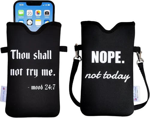 Miniatura 24 de Tainada Funda Estuche Bolsa de Neopreno para Teléfono para Hombres y Mujeres con Correa Cruzada/Cordón para el Cuello para iPhone 17/16/15 Pro Max