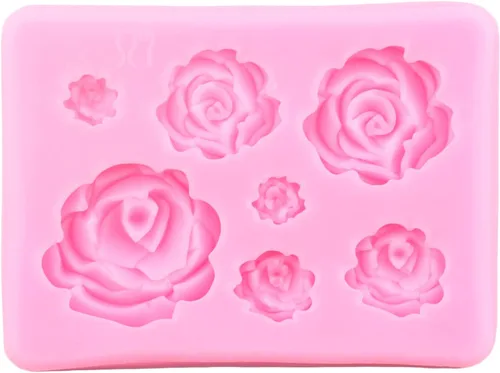 Miniatura 6 de Mujiang Molde de fondant de flores de rosa, moldes de silicona para decoración de pasteles, decoración de cupcakes, pasta de goma de mascar
