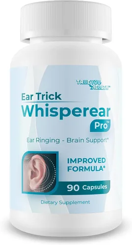 Ear Trick Whisperear Pro Clear Suplemento auditivo para aliviar el tinnitus – Nuestro mejor remedio para el zumbido de oído para alivio del zumbido