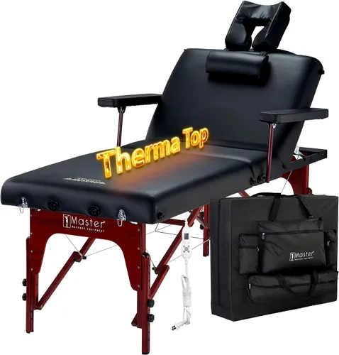 Master Massage Montclair - Mesa de masaje profesional de 31 pulgadas con capa de espuma viscoelástica, color negro (Salon Therma Top)