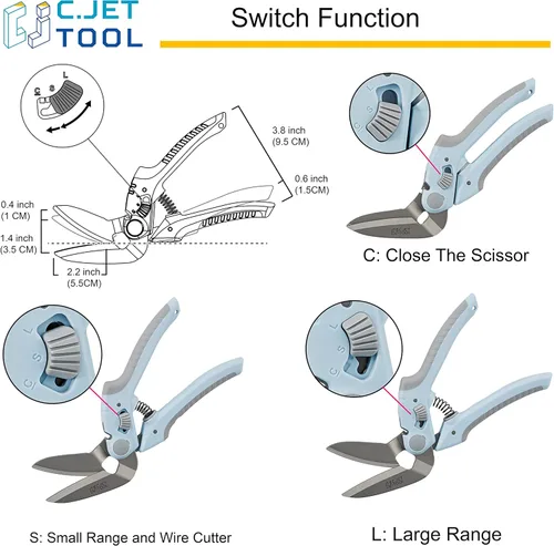 Miniatura 4 de C.JET TOOL Cortador de alfombras de alta resistencia de 8 pulgadas, multiusos, profesional de agarre suave de acero inoxidable (azul)