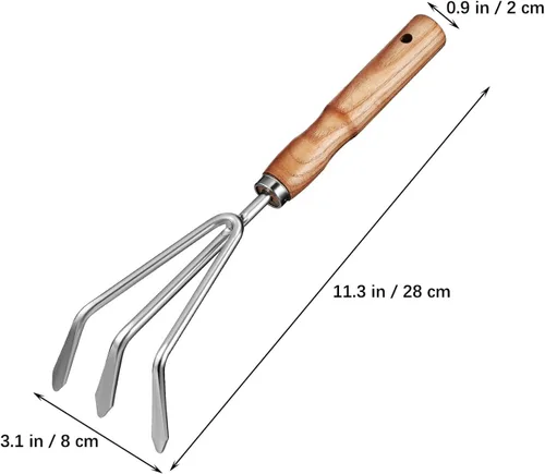 Miniatura 2 de DOITOOL Sturdy Stainless Steel Garden Tools Kit with Smooth Wooden Handles Rounded Edges for Safe Use Lightweight and Comfortable Grip Outdoor