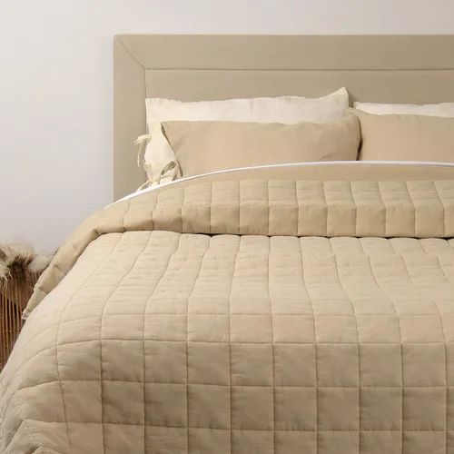 Miniatura 11 de Best Home Fashion Edredón de lino y algodón con diamantes, elegancia casual, ropa de cama ligera y elegante, manta, individual, gris, 86 pulgadas