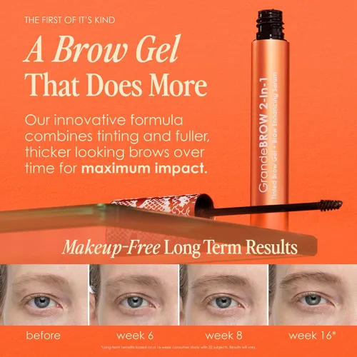 Miniatura 5 de Grande Cosmetics GrandeBROW - Gel tintado para cejas 2 en 1 + suero para mejorar las cejas Medio