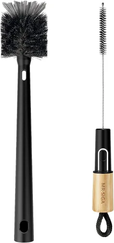 MR.SIGA Water Bottle Brush and Straw Cleaner Brush, Long Handle Bottle Cleaner Brush, 2 in 1 Bottle Cleaning Brush for Sports Bottles, Baby Bottles,