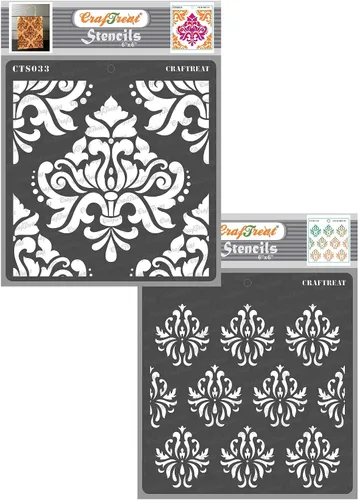 Miniatura 6 de CrafTreat Plantillas para álbumes de recortes, plantillas de mandala de brocado para pintar en madera, paredes, muebles, lienzo, papel, tela, suelo