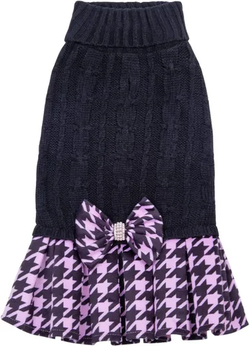 Miniatura 10 de CuteBone Suéter rosa para perro, vestido de feliz cumpleaños, suéter para mascotas, suéteres para perros grandes con corbatín, ropa de cachorro