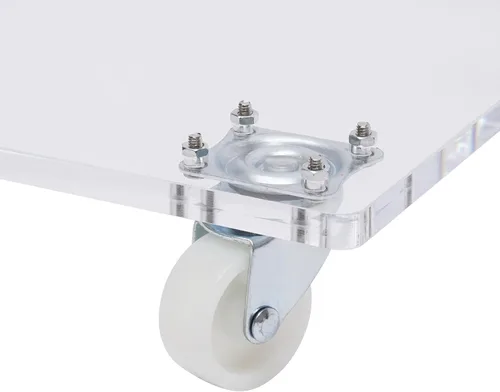Miniatura 9 de Mesa auxiliar de sofá transparente en forma de C de acrílico Mesa auxiliar Mesa de café transparente con ruedas