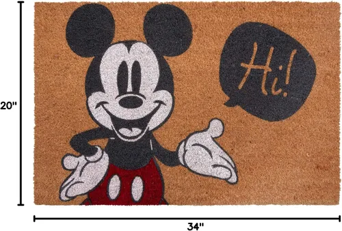 Miniatura 12 de Gertmenian Disney Mickey Mouse Felpudo de Fibra de Coco - Tapete de Bienvenida de 2x3 pies (Paquete de 2), Ideal para Áreas de Alto Tráfico en Retro