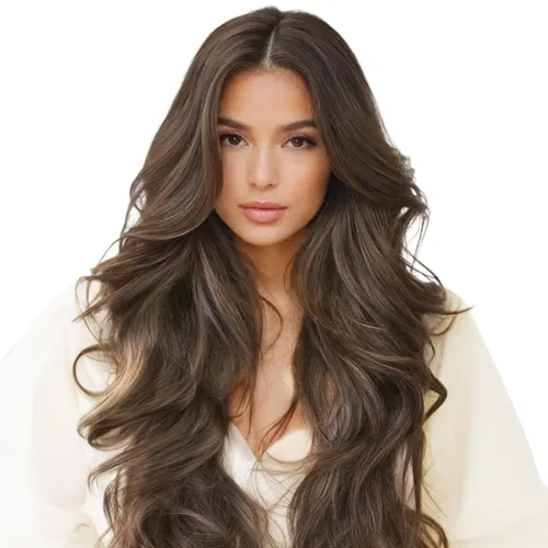 Miniatura 78 de WENNALIFE Extensiones de cabello humano real, 20 pulgadas, 3.53 onzas, color marrón chocolate, trama, cabello Remy atado a mano, extensiones