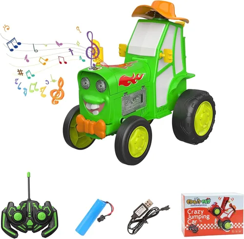 Miniatura 6 de GoolRC Coche de salto loco para niños, auto de acrobacias RC con luces musicales, auto recargable a control remoto, juguete mecedora controlado por