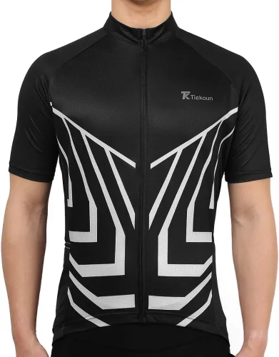 Camisetas de ciclismo para hombre, camisetas de ciclismo de manga corta, chaqueta de bicicleta con cremallera completa