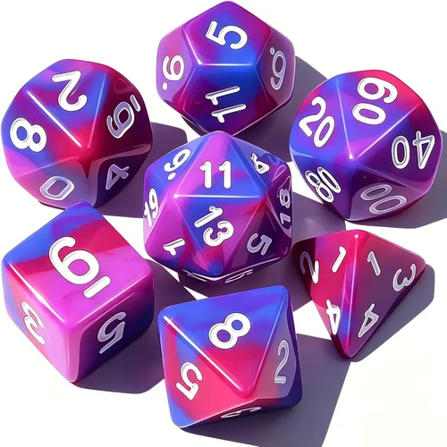 Miniatura 17 de CiaraQ DND Juego de Dados Poliédricos para Dungeons and Dragons RPG MTG Juegos de Mesa de Rol - con 1 Bolsa de Dados (Aguamarina + Brillantina)