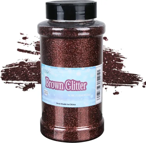 Miniatura 55 de TORC Purpurina fina roja de 1 libra y 16 onzas de purpurina en polvo para vasos, resina para manualidades, slime, cosméticos, pintura de uñas, Rojo