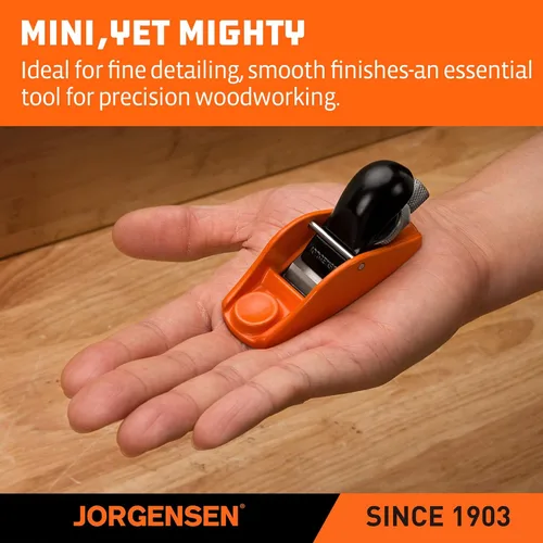 Miniatura 4 de JORGENSEN 3.5" Mini cepilladora de madera - Mini cepilladora de mano para carpintería, bloque plano, pequeña mano plana para recorte, cepillado