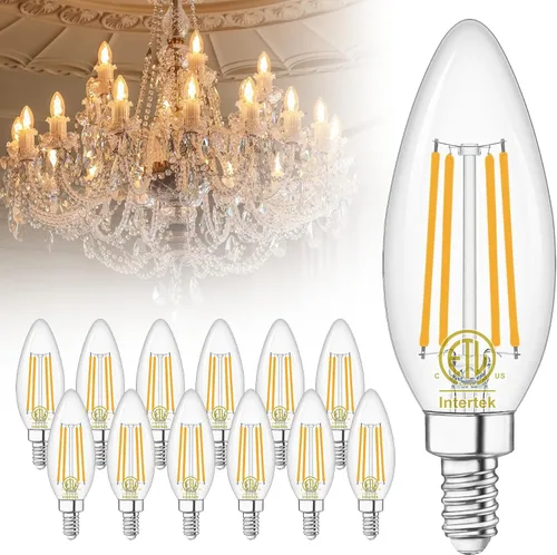 Miniatura 20 de winshine E12 Candelabra LED Bulbs Dimmable 2700K Warm White 60W Equivalent, Energy Efficient 4W, Type B Light Bulb for Chandelier, C35 Ceiling Fan