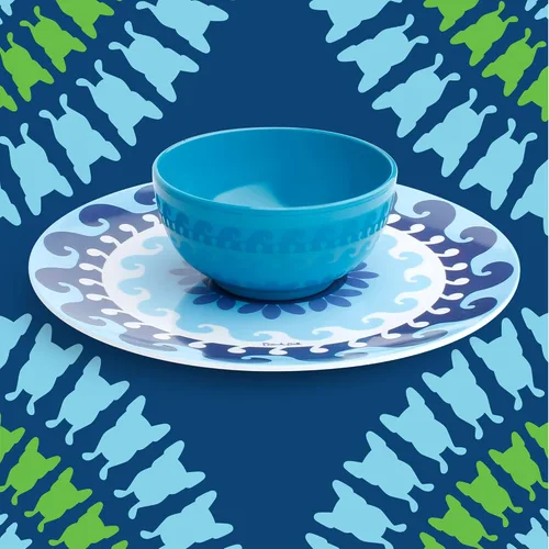 Miniatura 27 de French Bull Juego de 4 platos – Juego de 4 platos de ensalada de melamina de 9 pulgadas – Vajilla de melamina para interiores y exteriores – Foli