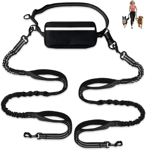 Miniatura 9 de Correa de perro manos libres con cinturón de cintura y bolsa grande, correa de cintura para pasear perros, correr, senderismo y trotar, asas Para 1