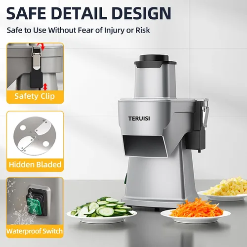 Miniatura 7 de Picadora Eléctrica de Verduras 4-en-1, Procesador de Alimentos Cortador de Verduras de 200W, Cortador de Alimentos para Vegetales Con Función