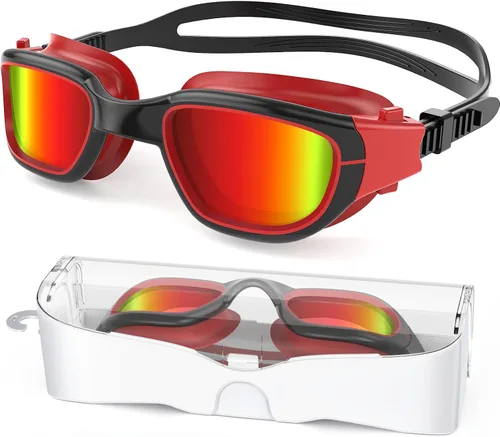 Miniatura 13 de Gafas de natación polarizadas, gafas de natación unisex para adultos, antivaho, anti UV, vista amplia, gafas de piscina para hombres y mujeres