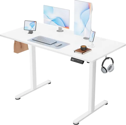 Miniatura 33 de Furmax Escritorio eléctrico de pie de 45 x 24 pulgadas, escritorio de pie para sentarse, altura ajustable, escritorio de oficina en casa con memoria