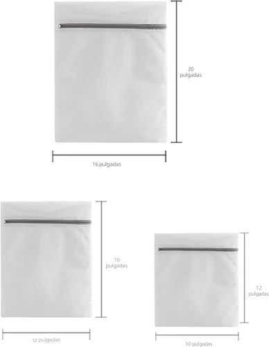 Miniatura 2 de Bolsas de lencería para lavar prendas delicadas, bolsas de lavandería de malla fina pequeñas, 3 piezas (1 grande, 1 mediana, 1 pequeña)
