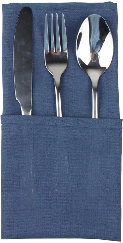 Miniatura 2 de Servilletas de tela fina de poliéster y lino mezclado de color sólido, juego de 12 (15.7 x 15.7 in), para eventos y uso doméstico (egeo)