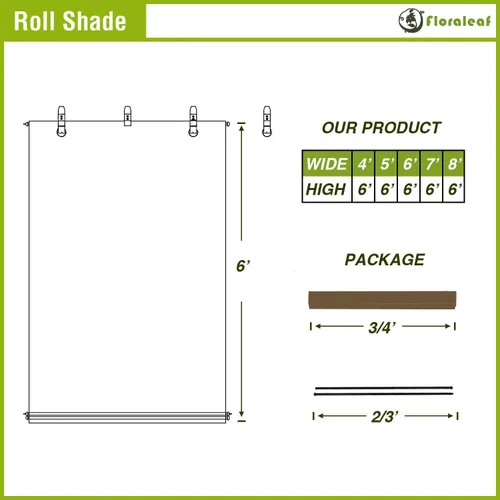 Miniatura 5 de Persianas enrollables para exteriores, para porche, terraza, pérgola, balcón, glorieta, privacidad, para exteriores, 7 pies de ancho x 6 pies