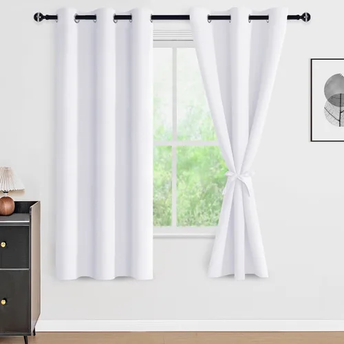 Miniatura 60 de DWCN Cortinas 100% opacas de 84 pulgadas de largo para dormitorio con forro negro, paneles de cortina de ventana de doble capa con aislamiento Azul
