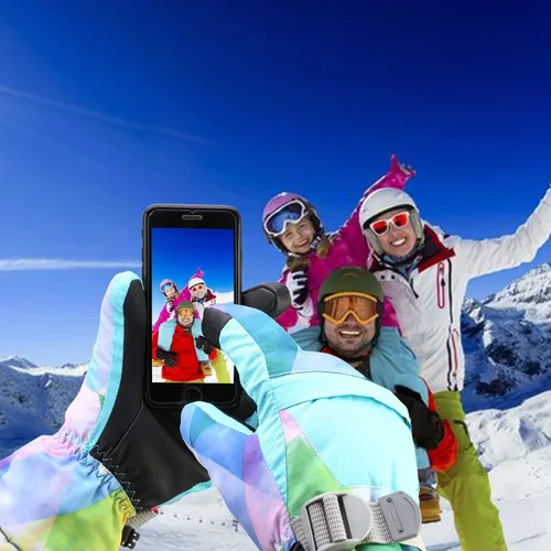 Miniatura 5 de Guantes de esquí, guantes de nieve impermeables para pantalla táctil, guantes de invierno cálidos para clima frío, guantes térmicos de snowboard