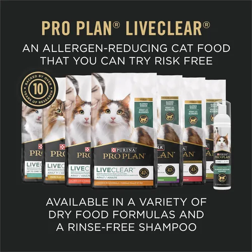 Miniatura 8 de Purina Pro Plan LIVECLEAR - Reducción de alérgenos, piel y estómago sensibles, alimento para gatos con alto contenido de proteínas, fórmula de pavo