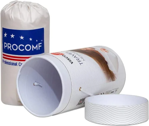 Miniatura 7 de ProComf - Almohada de espuma viscoelástica para viaje y campamento, bebé, niño, adolescente, adulto (blanco nieve con fundas)