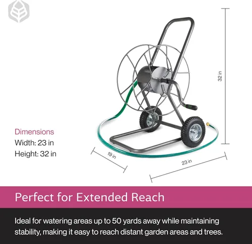Miniatura 7 de Yard Butler Camión de manguera de jardín, carrito de soporte de manguera de agua resistente, construcción de acero con recubrimiento en polvo