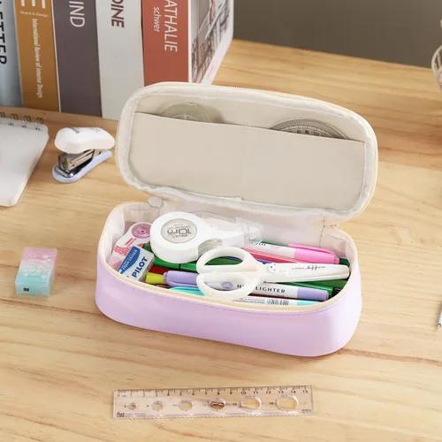 Miniatura 7 de Dugio Estuche grande para lápices de gran capacidad con cremallera para niñas, niños, adultos, papelería, estuche organizador para la escuela