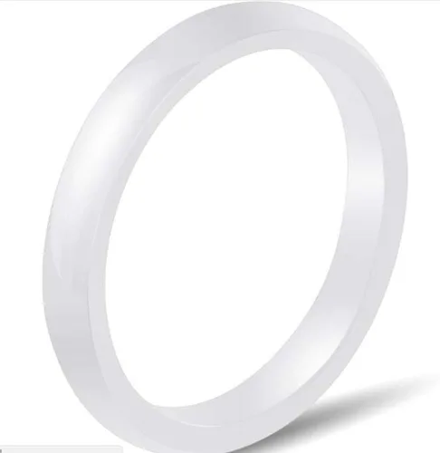 Miniatura 3 de Paquete de dos anillos apilables de cerámica pulida en blanco y negro de 0.118 in
