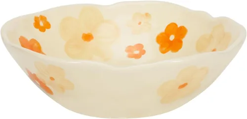 Miniatura 15 de Koythin - Cuencos para ensalada, lindos cuencos de cerámica con flores azules, cuenco de servir amarillo crema para pasta, cereal, fruta, sopa