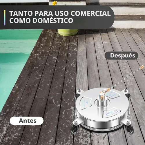 Miniatura 6 de PWS14 - Limpiador de superficies de hidrolavadora de 14 pulgadas con 4 ruedas - Limpiador de superficies de acero inoxidable para fijación