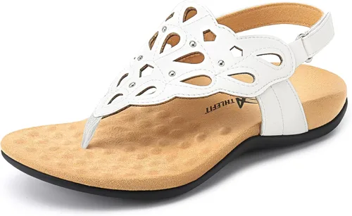 Miniatura 9 de Athlefit Sandalias ortopédicas para mujer, sandalias ortopédicas ajustables de verano con soporte de arco