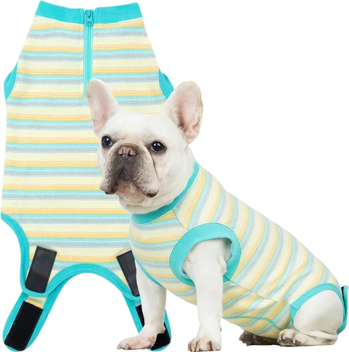 Miniatura 47 de Traje de Recuperación Wabdhaly para Perros, Traje de Cone de Perro con Cremallera Alternativa para Cirugía de Esterilización Femenina, Traje