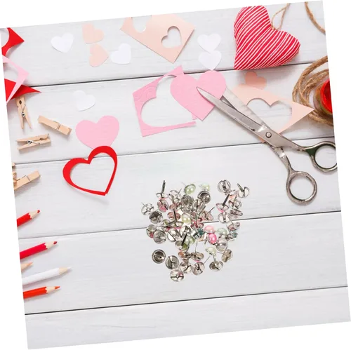 Miniatura 3 de EXCEART 50 piezas de pernos decorativos de perlas, suministros para álbumes de recortes, sujetadores con tachuelas, adornos para álbumes