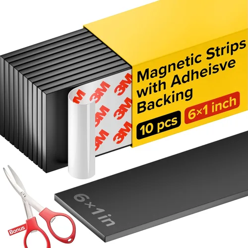 Miniatura 16 de X-bet MAGNET Tiras magnéticas – Rollo de cinta magnética de 1 pulgada x 25 pies – Imanes en blanco para escribir – Etiquetas adhesivas y calcomanías