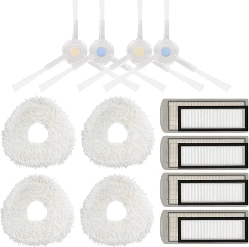 Piezas de repuesto compatibles con NARWAL T10 J1 J2 Robot Aspirador Kit de accesorios de aspiradora, 4 filtros, 4 almohadillas de trapeador, 2 pares