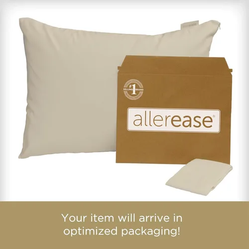 Miniatura 6 de AllerEase - Protector de almohada de algodón suave cultivado orgánicamente, con cremallera, tamaño King, 2