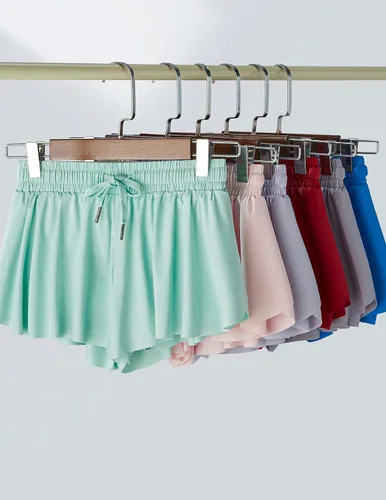 Miniatura 24 de Paquete de 3 pantalones cortos fluidos para niñas con forro de elastano, 2 en 1, faldas de mariposa para jóvenes, para fitness, correr, deportes