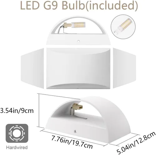 Miniatura 7 de Aipsun Aplique de pared de aluminio moderno LED para interiores, luces de pared interiores, 1 paquete, lámpara de montaje en pared con cable, luz