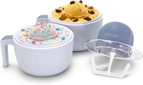 Americana by Elite Pint Perfect™ EIM1205DB Máquina para hacer helados, capacidad de 2 x 1 pinta con tazas de congelación dual, yogur helado,