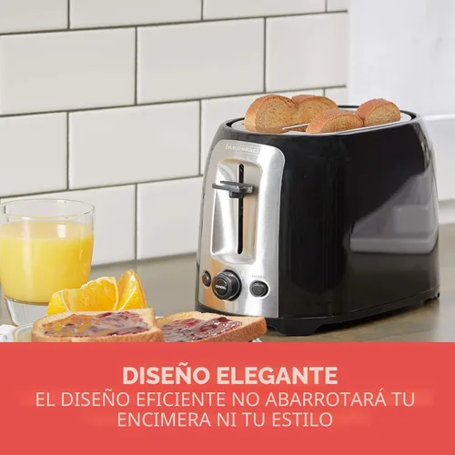 Miniatura 5 de BLACK+DECKER Tostadora de 2 rebanadas, TR1278BD, ranuras extra anchas, 7 configuraciones de tostado, 850 vatios, botones para pan congelado y Negro