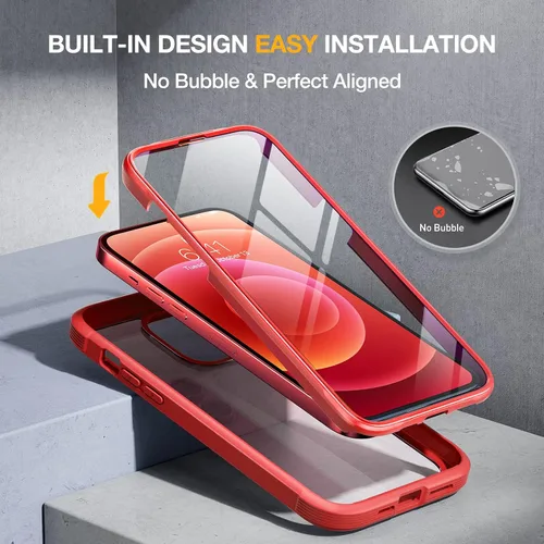 Miniatura 3 de Miracase Glass Series - Funda para iPhone 12/12 Pro de 6.1 pulgadas, funda bumper resistente de cuerpo completo mejorado con protector de pantalla
