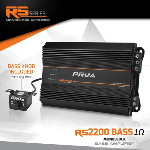Miniatura 2 de PRV Audio Amplificador de subwoofer monobloque clase D de 2200 vatios RS2200 BASS 1 ohmio - 12 voltios amplificador para automóvil, crossover