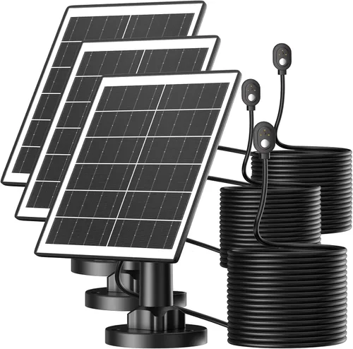 Miniatura 7 de Paquete de 3 cargadores de panel solar compatibles con Arlo Pro 5S 2K/Arlo Pro 4/Arlo Pro 3/Arlo Ultra 2/Arlo Ultra/Go 2, con cable de carga Plateado